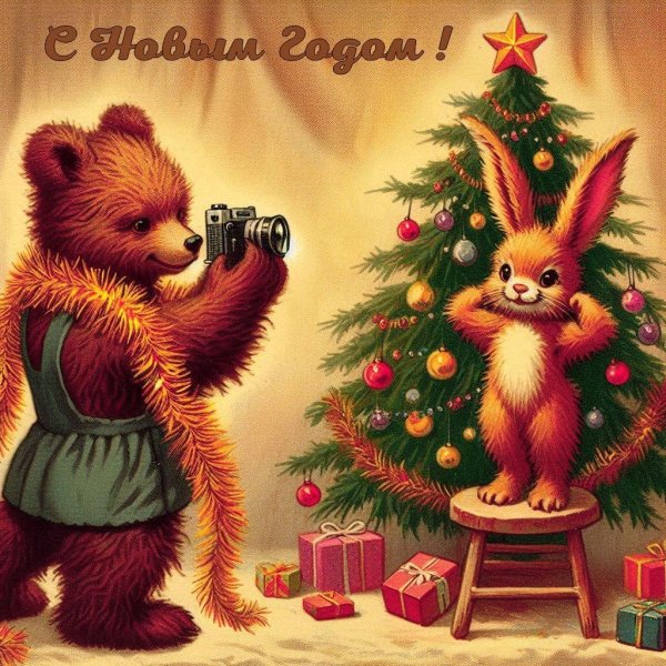 новогодние советские открытки