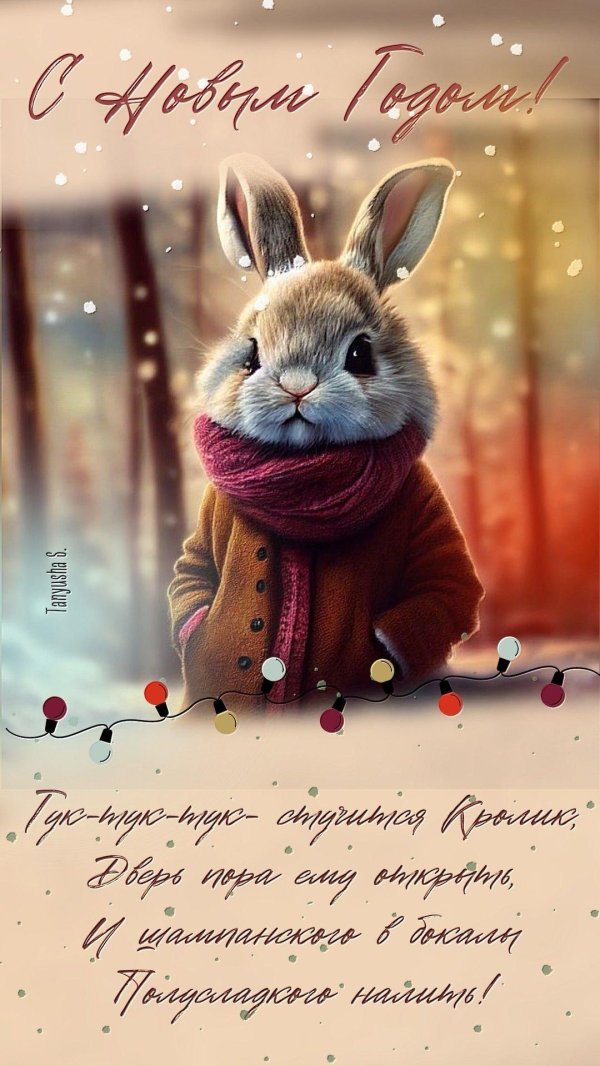 красивый новогодний кролик