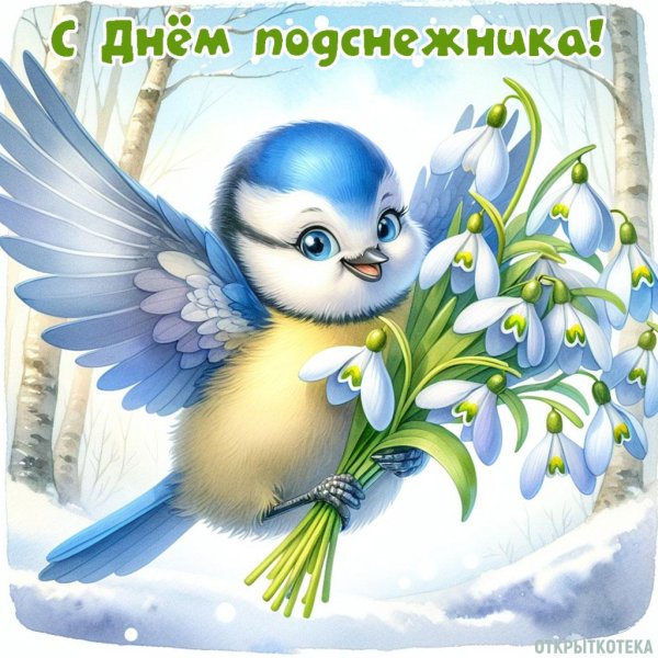 подснежники открытка