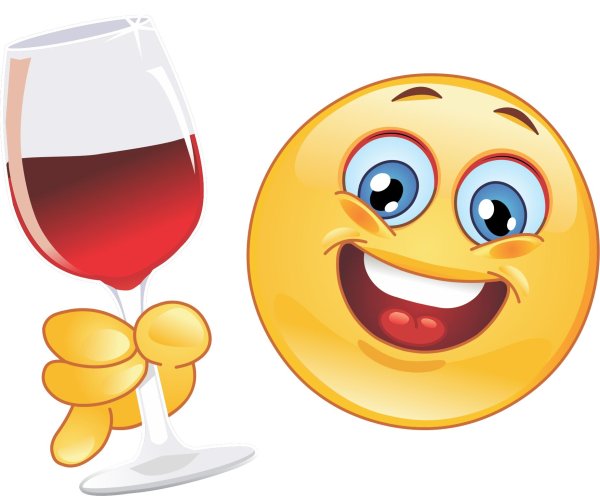 смайлик с бокалом