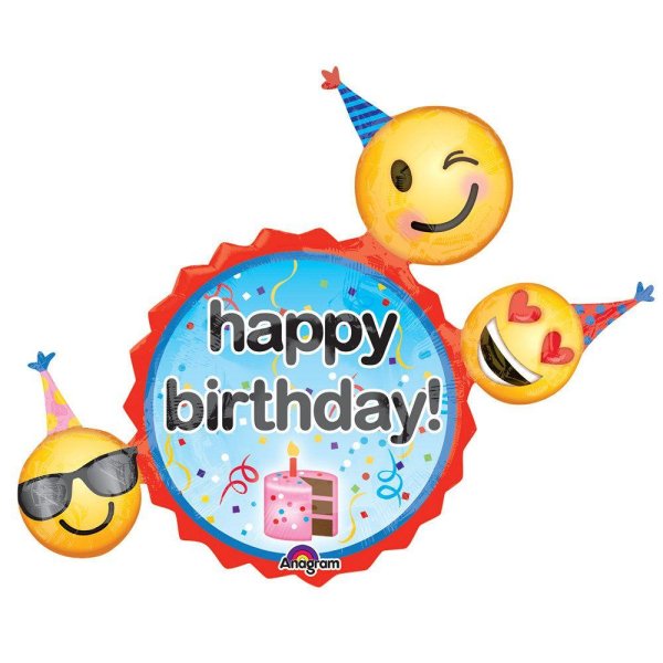 шар фольга круг happy birthday