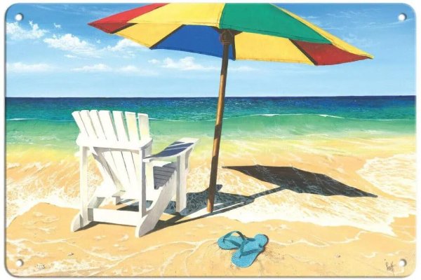 пляжный пейзаж рисунок