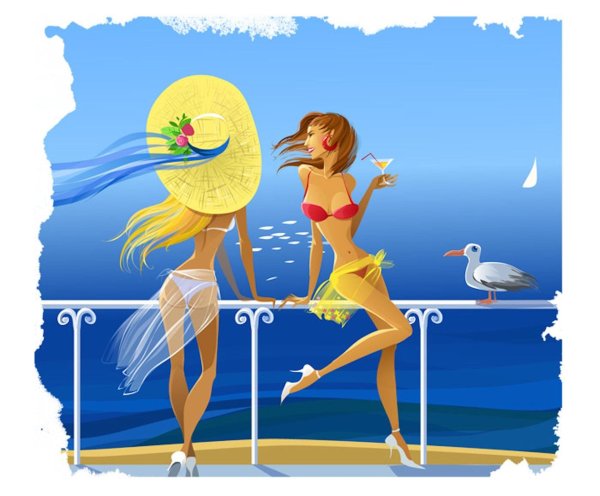 пляж рисунки