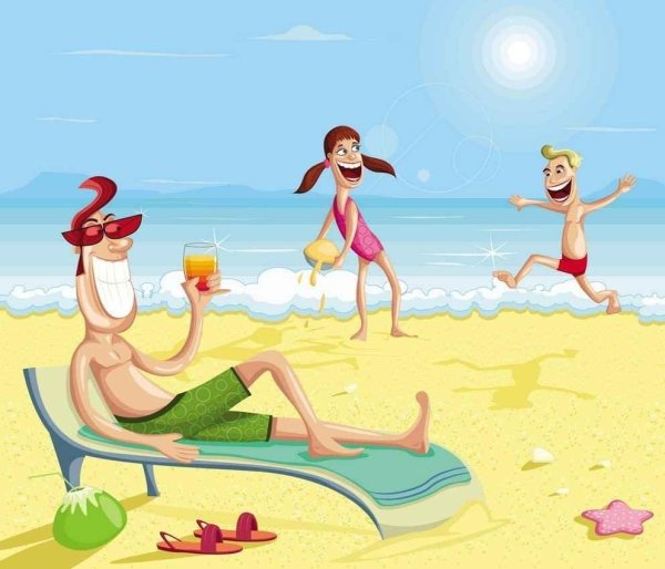 пляж мультяшный