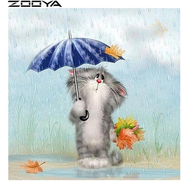 котик под зонтиком