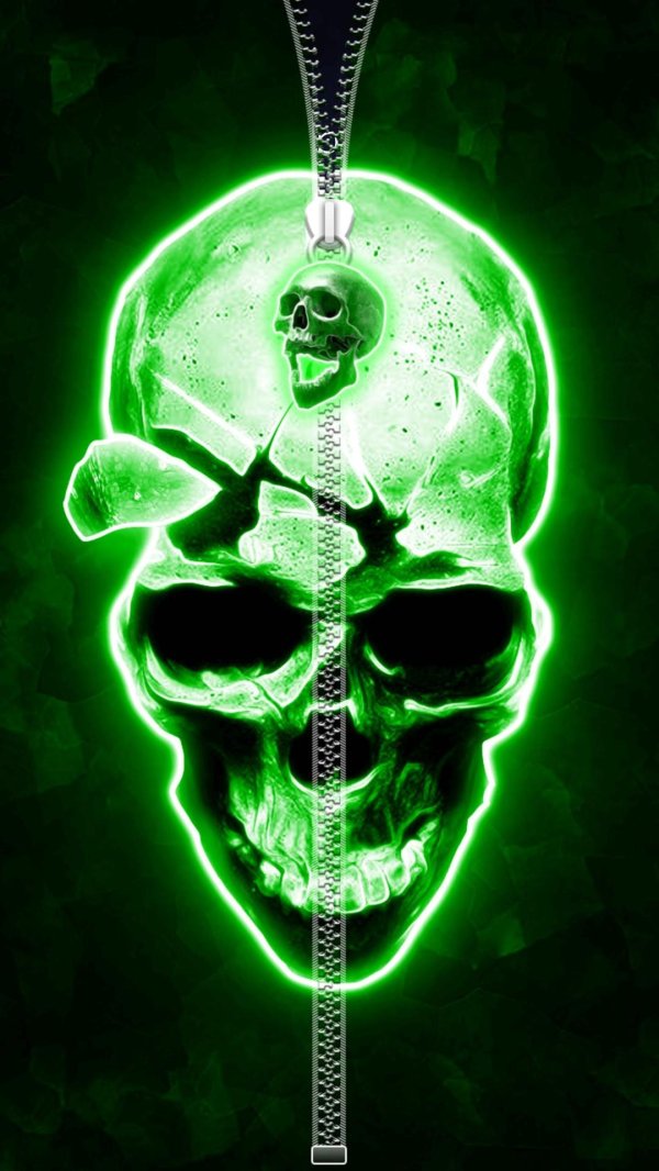 зеленый череп