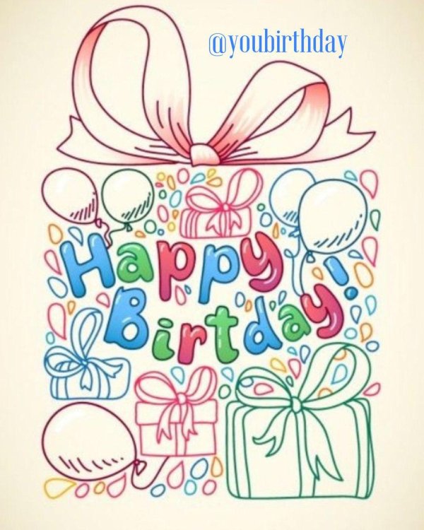 открытка на день рождение рисунок