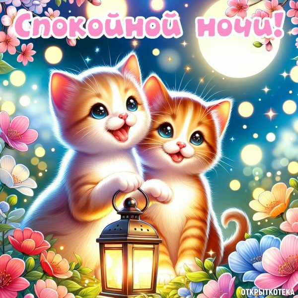открытка спокойного ночи