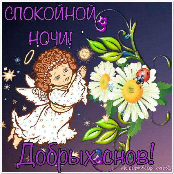 пожелание спокойной ночи с ангелами
