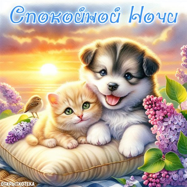 открытка спокойного ночи