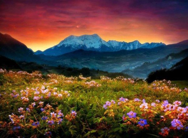 рассвет в горах