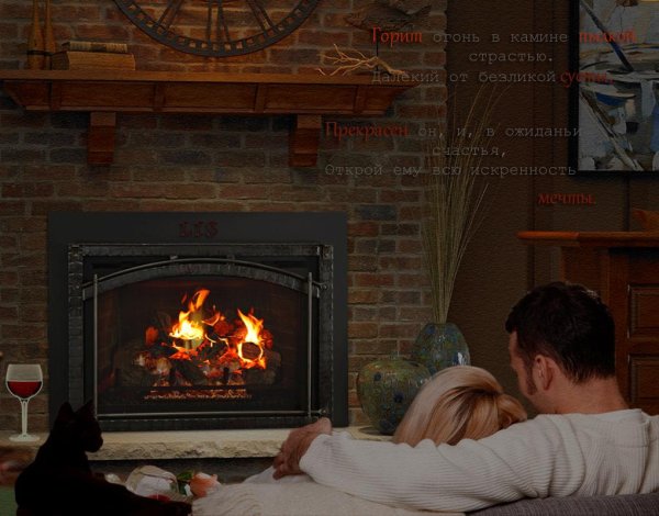 камин в зимнем доме