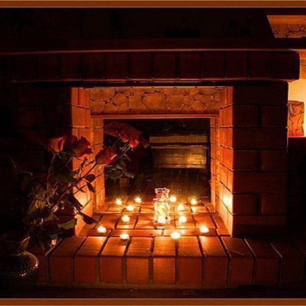 камин со свечами