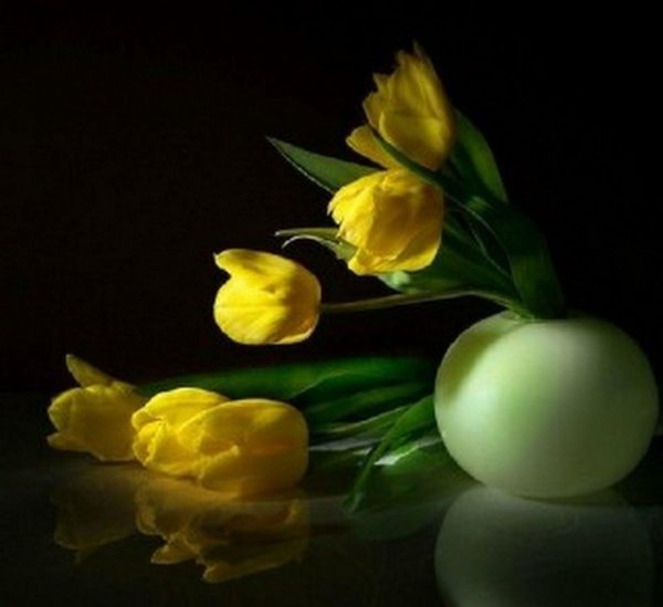 букет желтых тюльпанов
