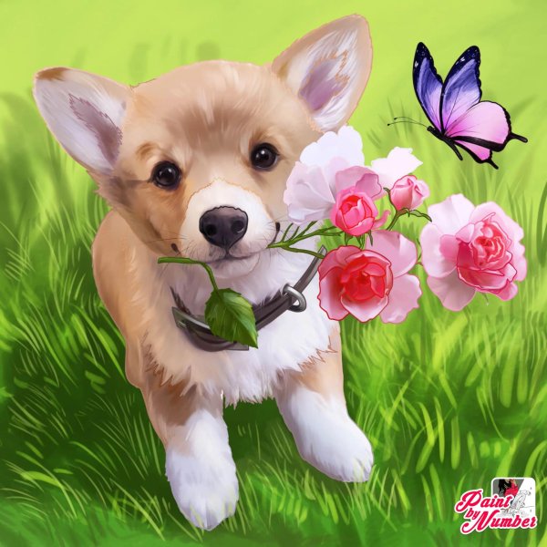 собачка с цветочком