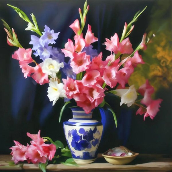 фотонатюрморты с гладиолусами