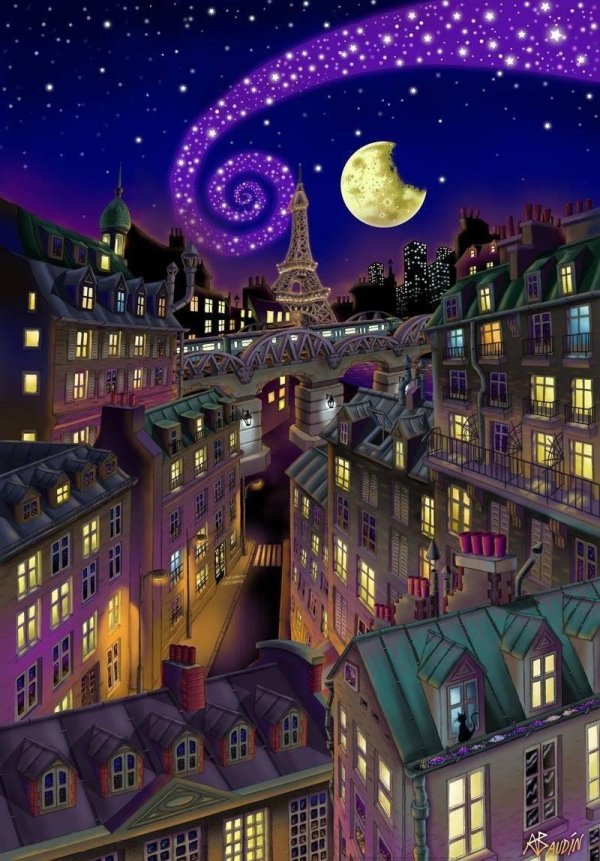 вечерний париж