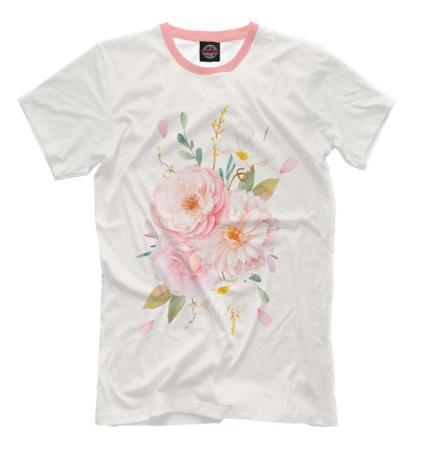 цветочный принт на футболке