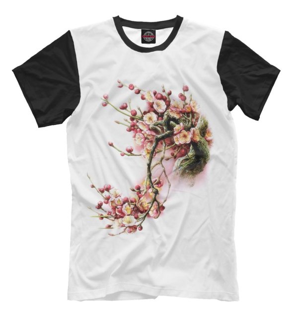 цветочный принт на футболке