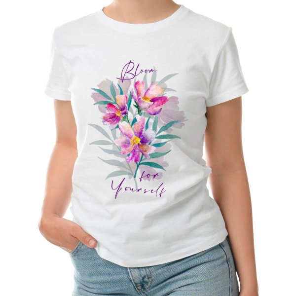 футболка цветок