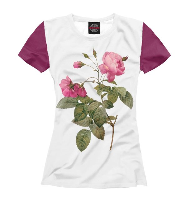 цветочный принт на футболке