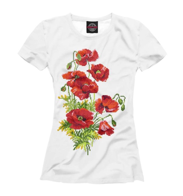 маки на футболке