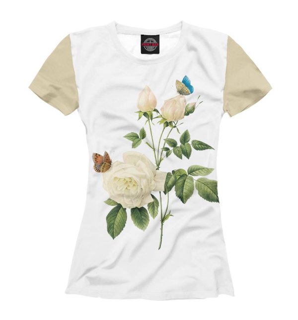 цветочный принт на футболке