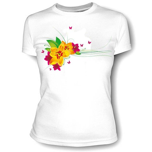 цветы принт на футболку