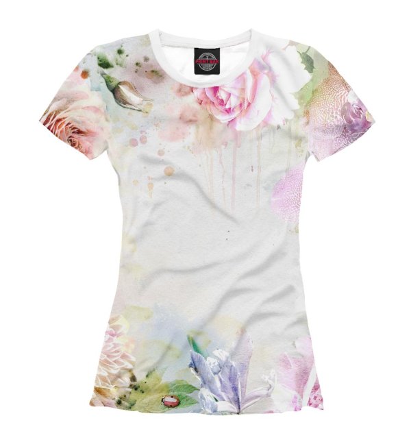 футболка женская цветочки