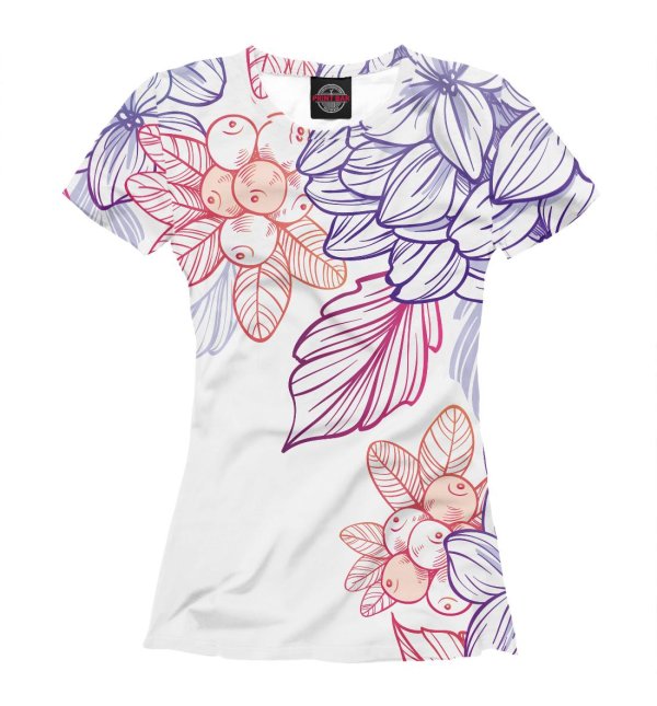 цветочный принт на футболке