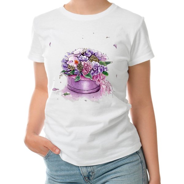 футболка цветок