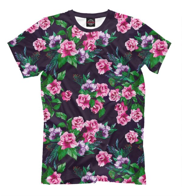 футболка с розочками