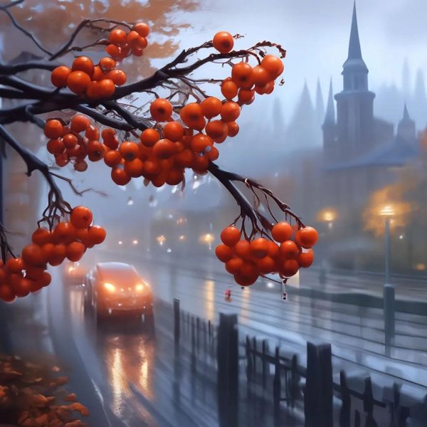 ветка рябины