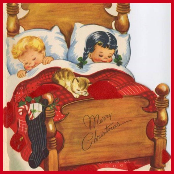 с рождеством ретро открытка