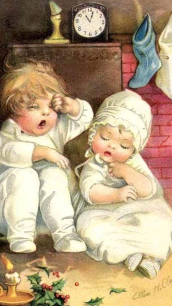 винтажные открытки к рождествуal bowley