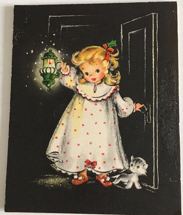 винтажная новогодняя открытка