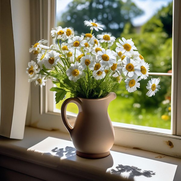 ромашка в вазе