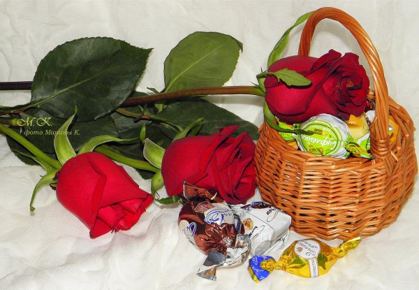 розы корзина