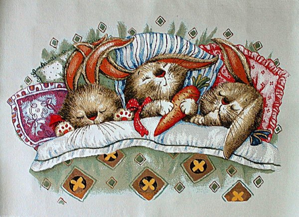 баловни зайчата гобелен