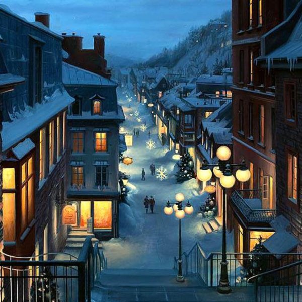 зимние городские пейзажи