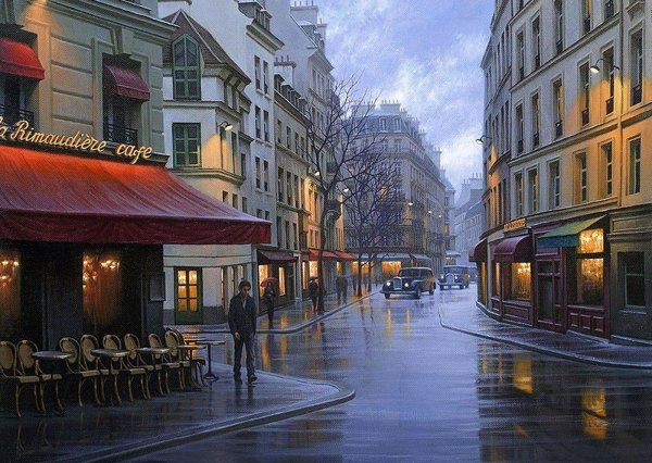 вечерний париж