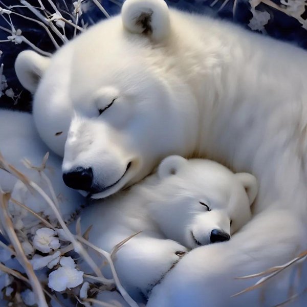 белые медвежата