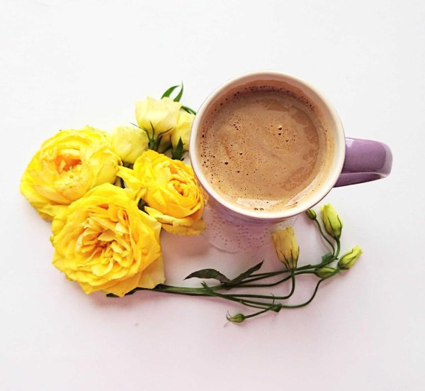 кофе и цветы