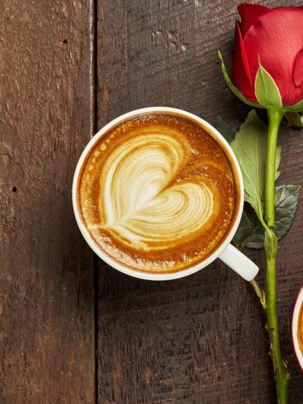 кофе с сердечком