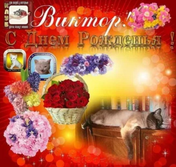 виктора с днем рождения открытки