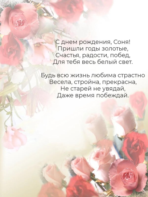 с днем рождения соне