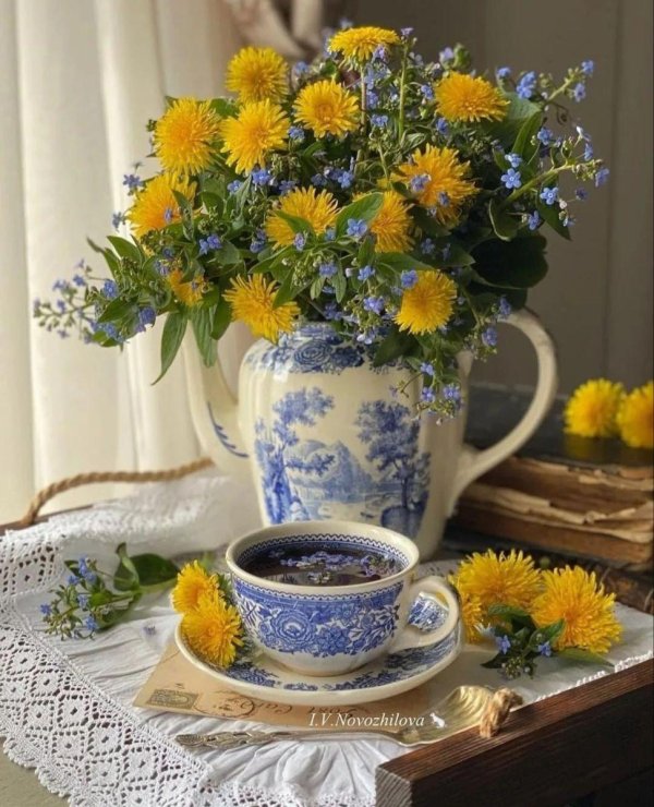 букет одуванчиков