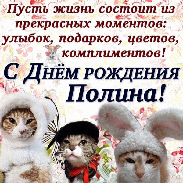 полина с днём рождения картинки