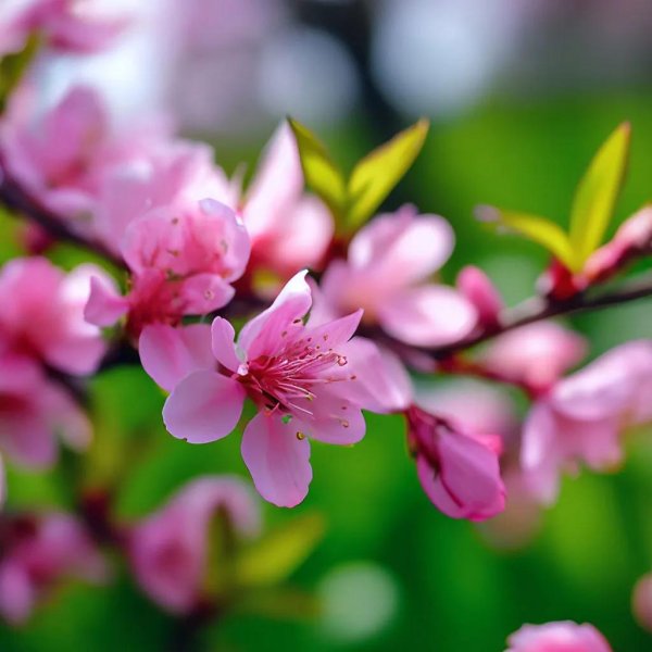 дерево нектарин цветет
