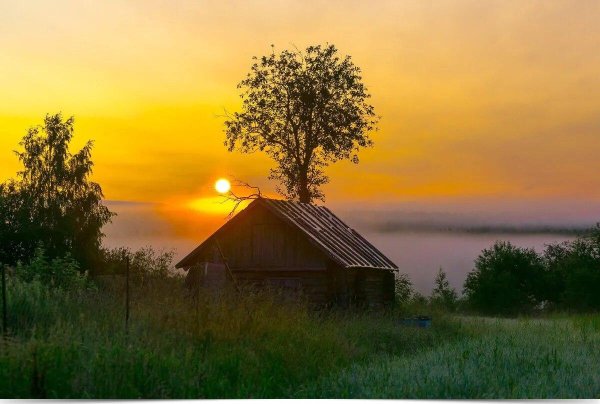 утренний пейзаж деревня герасимов